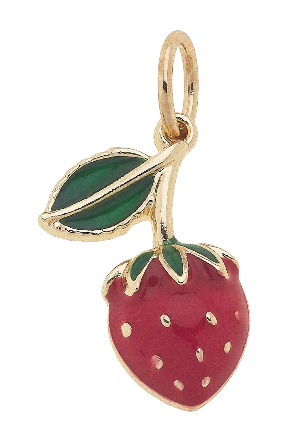 3-D Strawberry Charm in Red & Green sold by Canvas Style