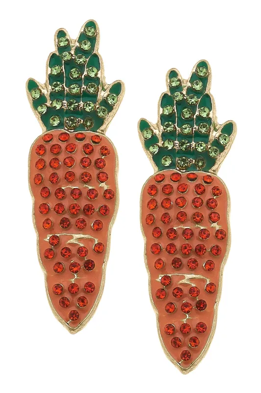 Pave Enamel Carrot Stud Earrings sold by Canvas Style