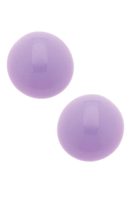 Neiman Coated Enamel Stud Earrings in Lavender made by Canvas Style