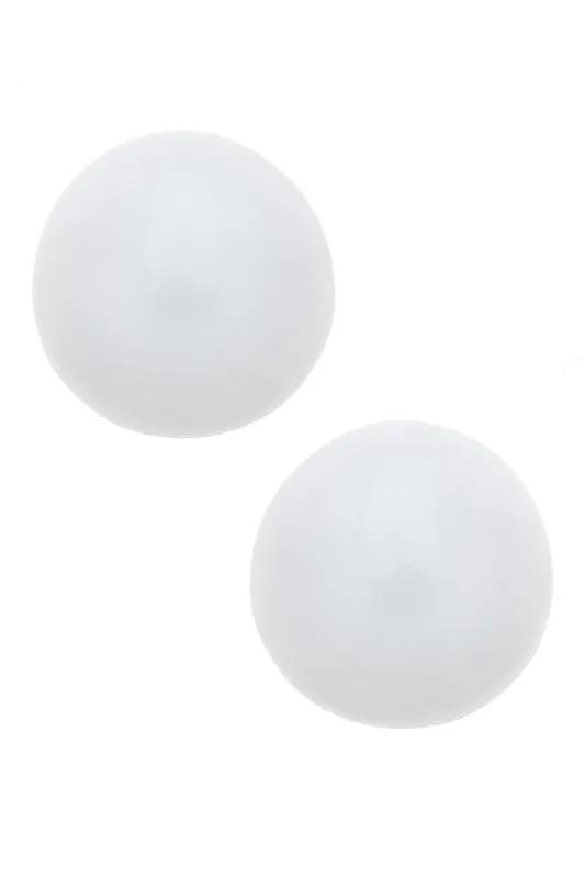 Neiman Coated Enamel Stud Earrings in White made by Canvas Style
