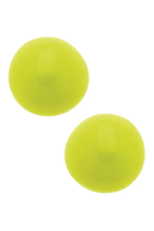 Neiman Coated Enamel Stud Earrings in Neon Yellow made by Canvas Style
