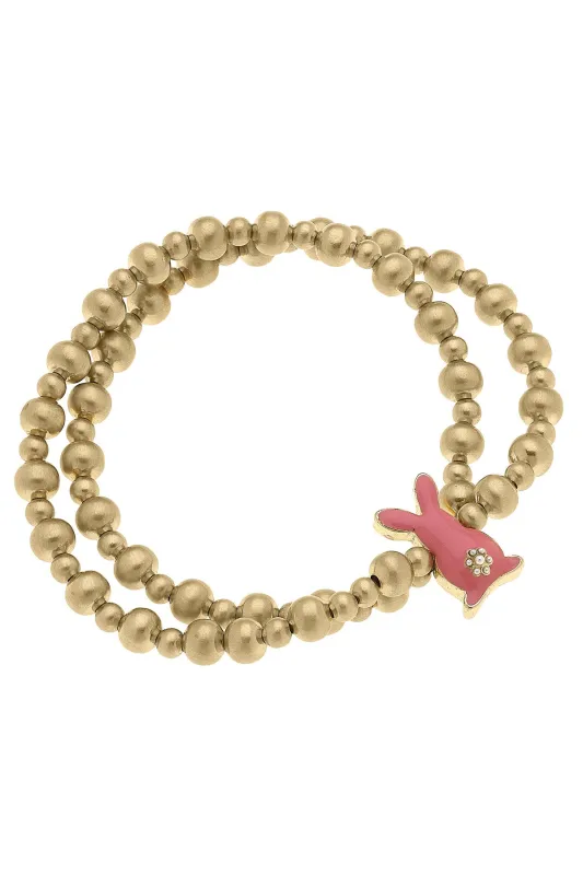 Cotton Tail 2-Row Ball Bead Stretch Bracelet sold by Canvas Style