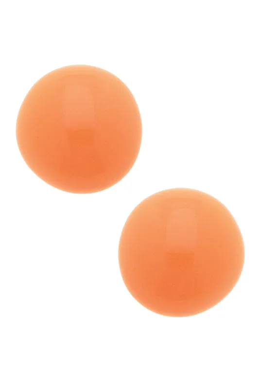 Neiman Coated Enamel Stud Earrings in Neon Orange made by Canvas Style