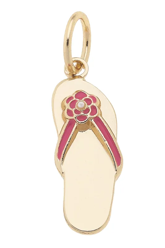 Flip Flop Charm in Shiny Gold sold by Canvas Style