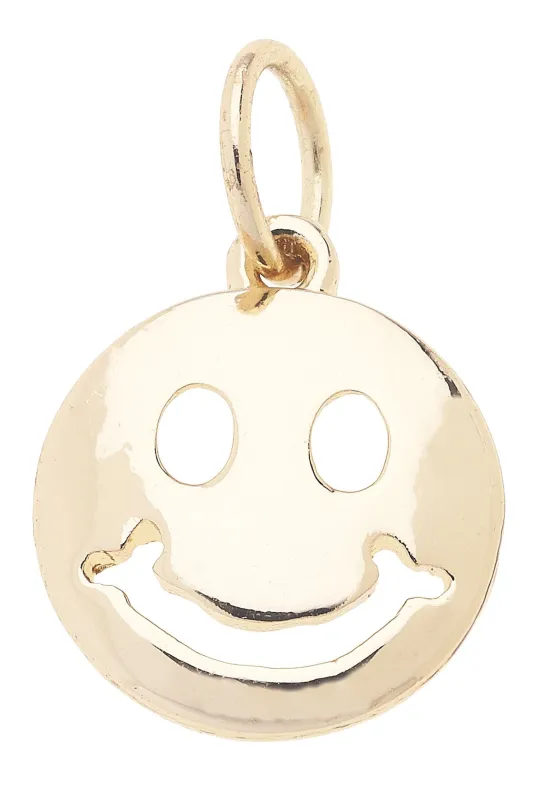 Smiley Face Charm in Shiny Gold sold by Canvas Style