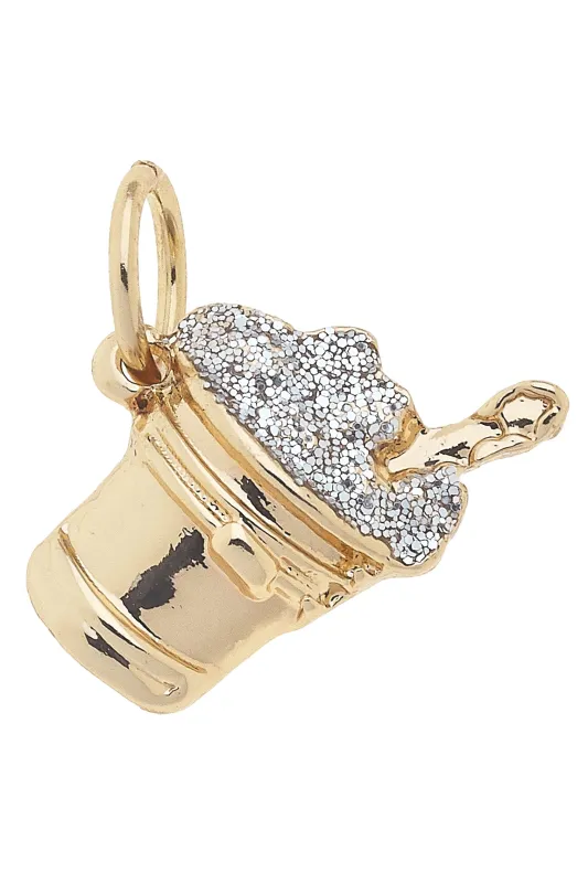 Pave Ice Bucket Charm in Silver sold by Canvas Style