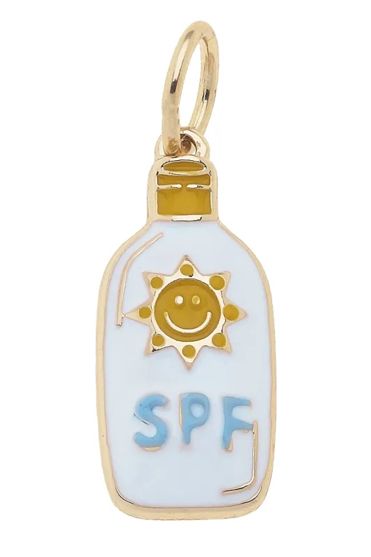 Sunblock Enamel Charm in White & Yellow sold by Canvas Style