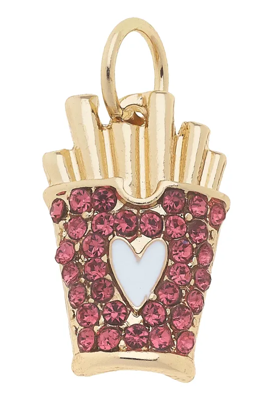 Pave French Fries Charm in Pink sold by Canvas Style