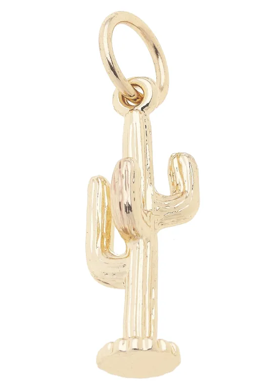 Golden Cactus Charm in Shiny Gold sold by Canvas Style