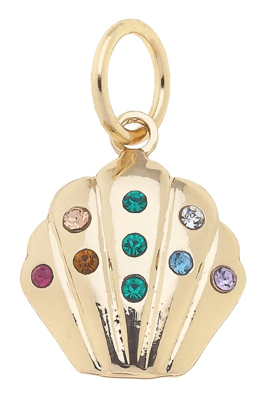 Pave Shell Charm in Shiny Gold sold by Canvas Style