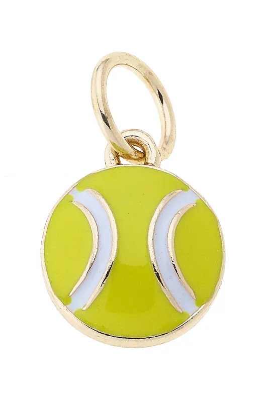 Mini Enamel Tennis Ball Charm in Neon Yellow sold by Canvas Style