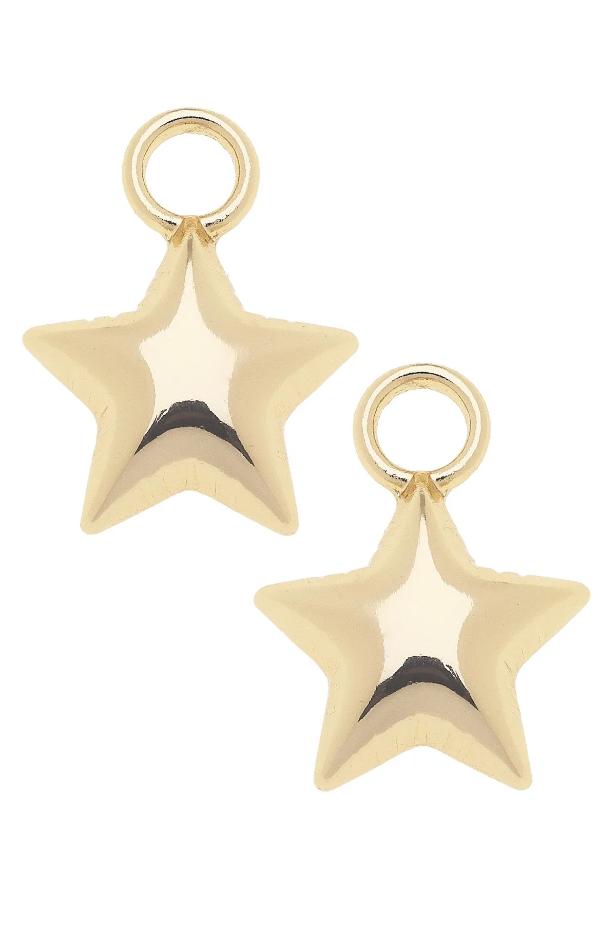 Puffy Star Huggie Charm (Set of 2) in Shiny Gold sold by Canvas Style