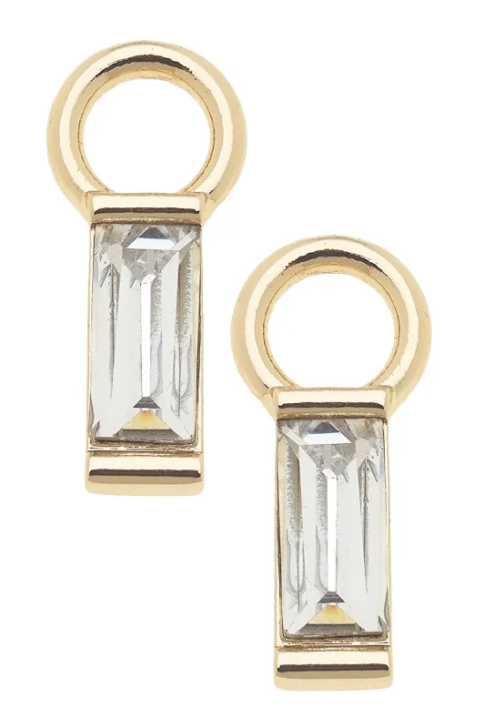 Baguette Huggie Charm (Set of 2) in Clear sold by Canvas Style