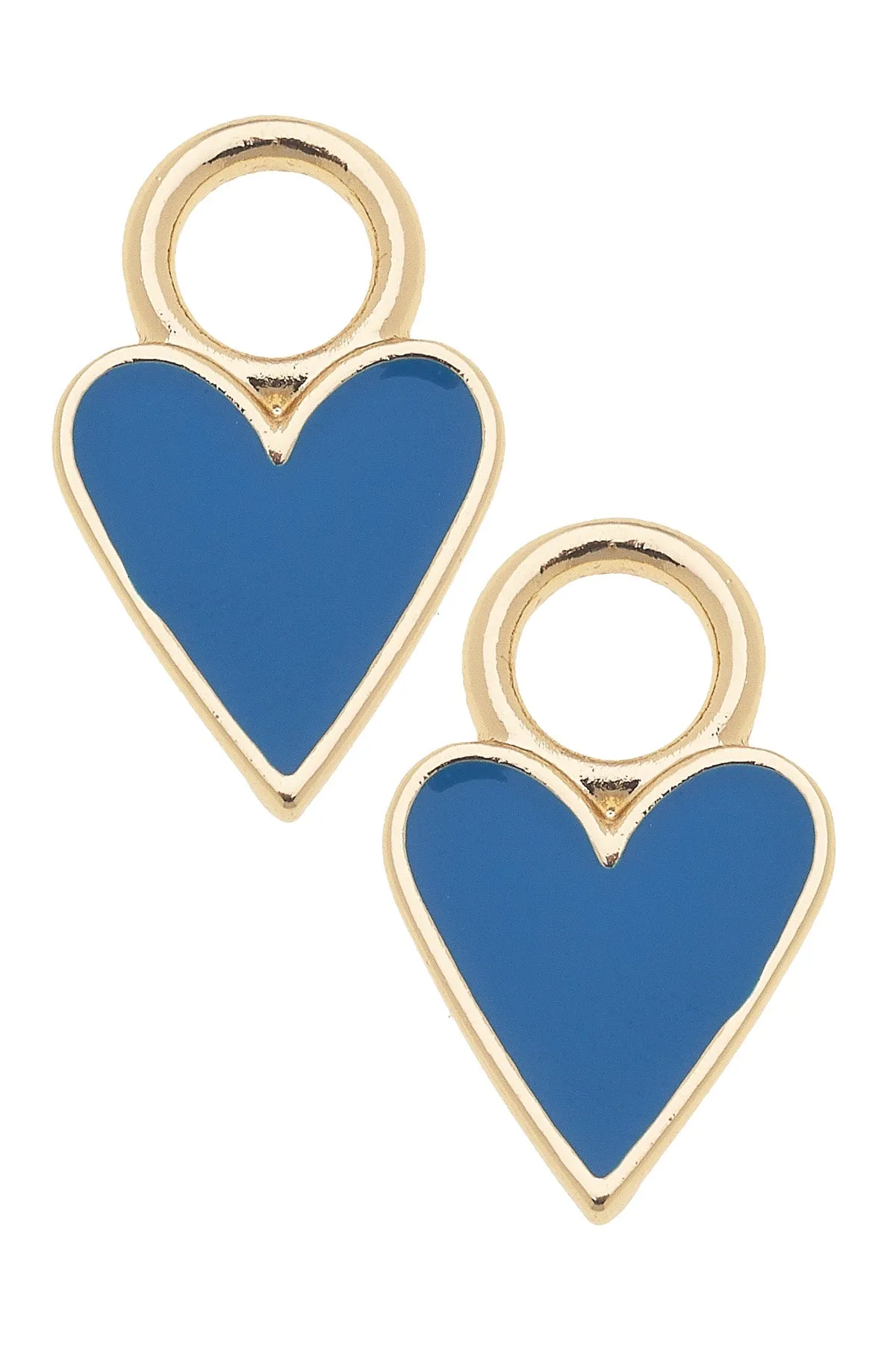 Enamel Heart Huggie Charm (Set of 2) in Blue sold by Canvas Style