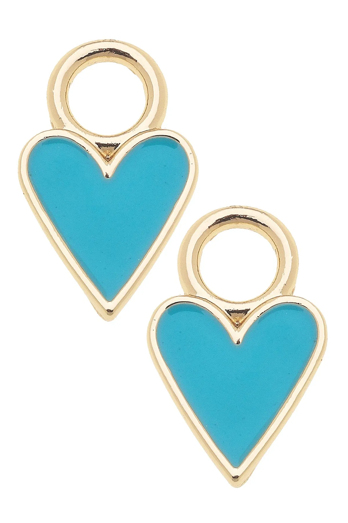 Enamel Heart Huggie Charm (Set of 2) in Teal sold by Canvas Style