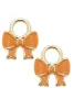 Enamel Bow Huggie Charm (Set of 2) in Orange sold by Canvas Style