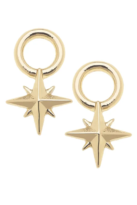 North Star Huggie Charm (Set of 2) in Shiny Gold sold by Canvas Style