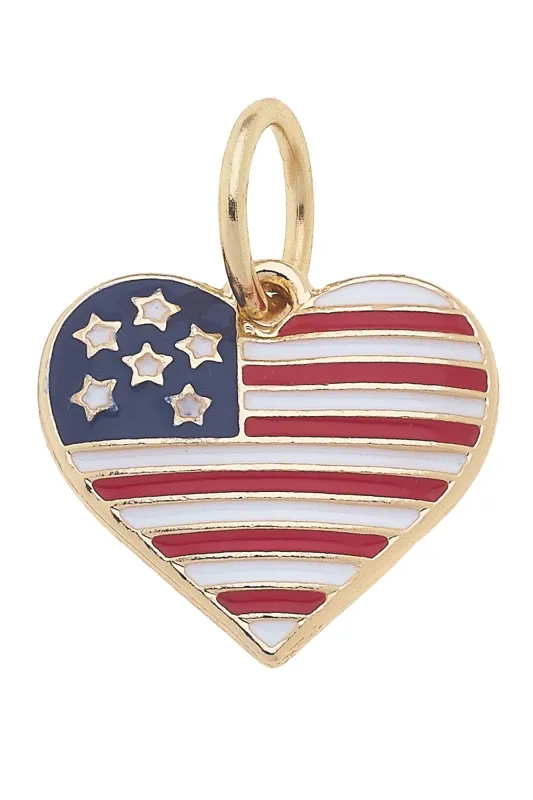 I Heart America Charm in Red, White, & Blue sold by Canvas Style
