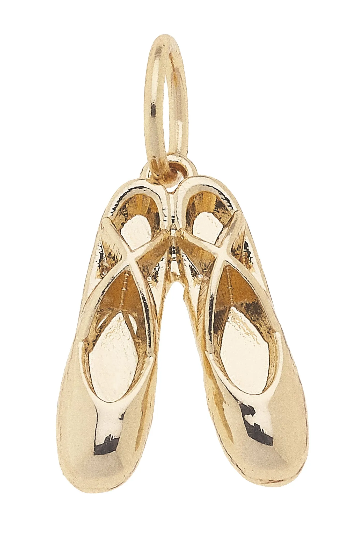 Ballet Slippers Charm in Shiny Gold sold by Canvas Style