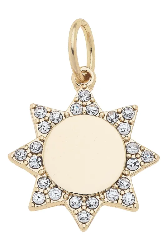 Pave Sun Charm in Shiny Gold sold by Canvas Style