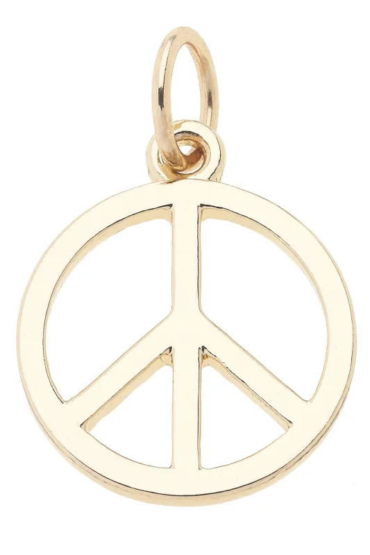 Peace Sign Charm in Shiny Gold sold by Canvas Style