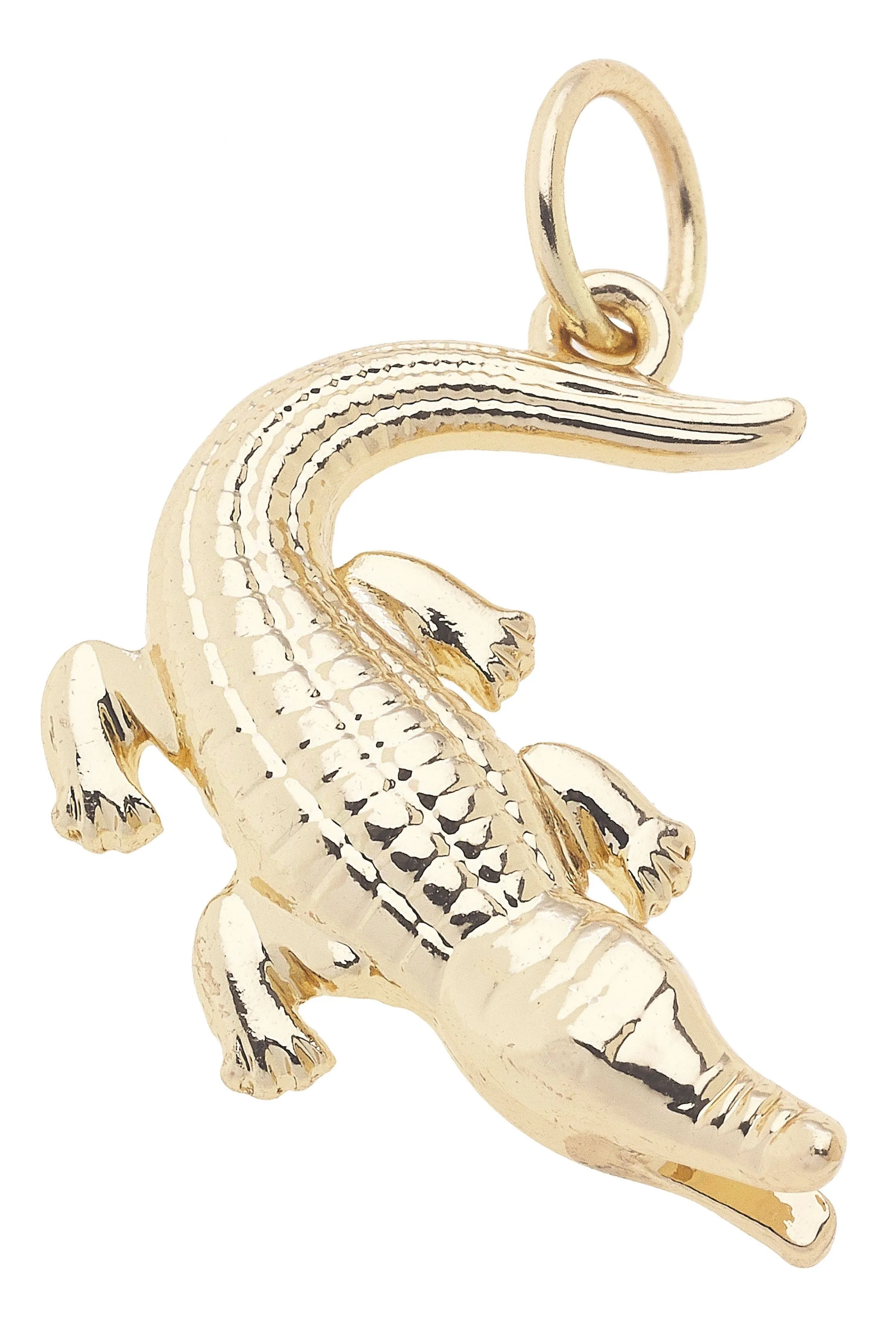 Curved Alligator Charm in Shiny Gold sold by Canvas Style