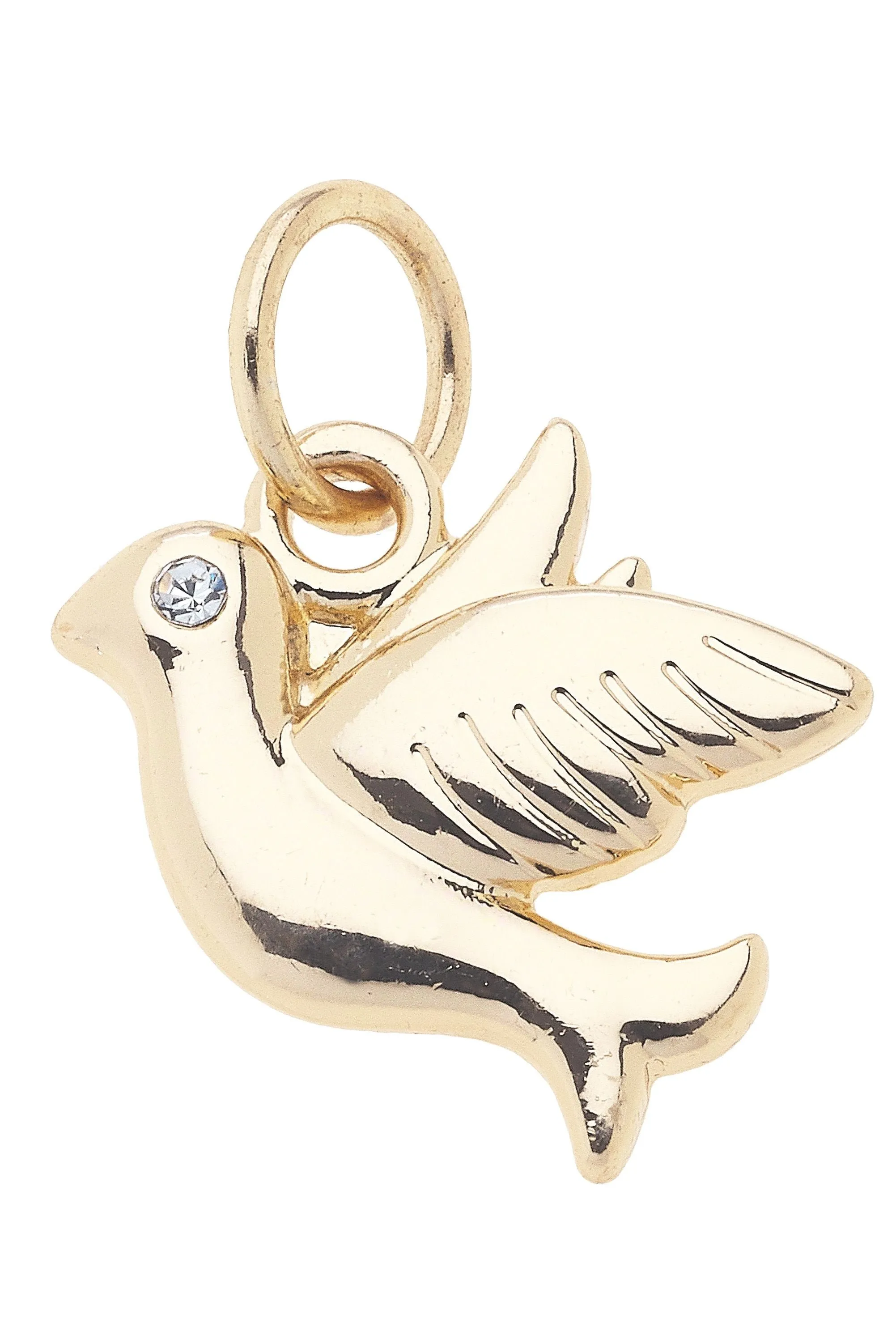 Dove Bird Charm in Shiny Gold sold by Canvas Style
