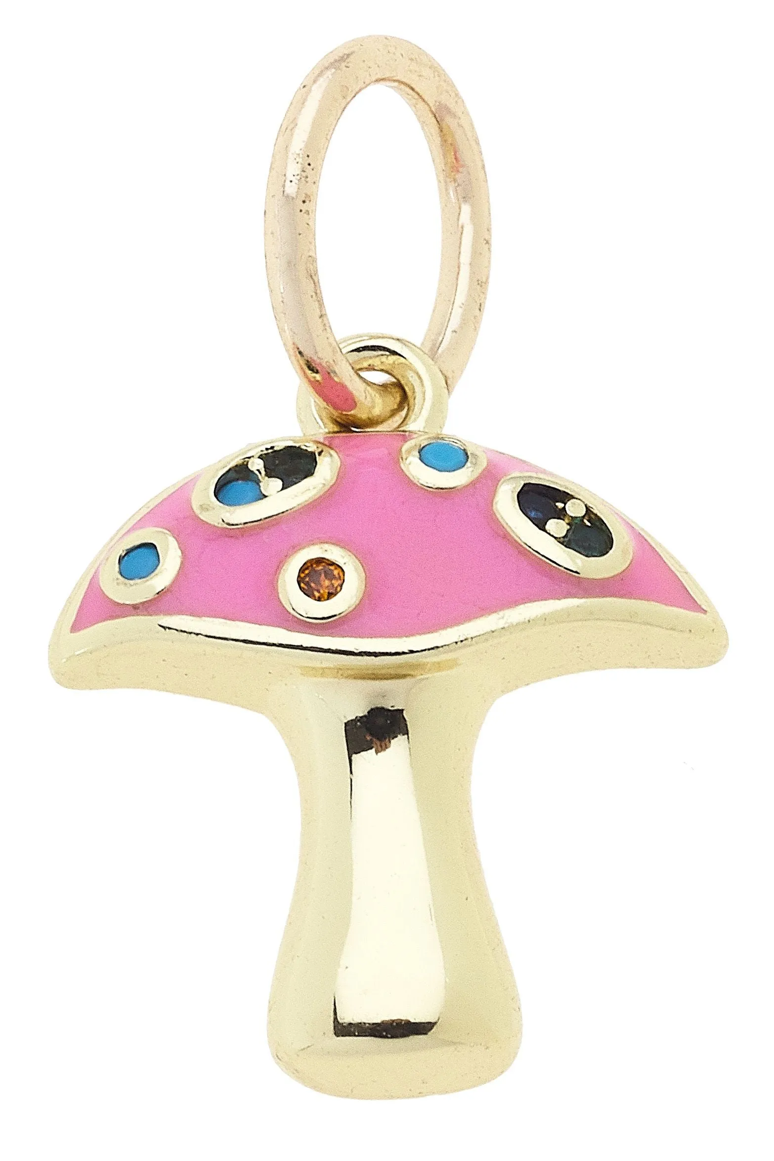 Bejeweled Mushroom Charm in Pink sold by Canvas Style