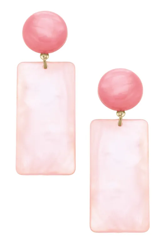 Sophie Marbled Resin Geo Earrings in Light Pink/Pink sold by Canvas Style
