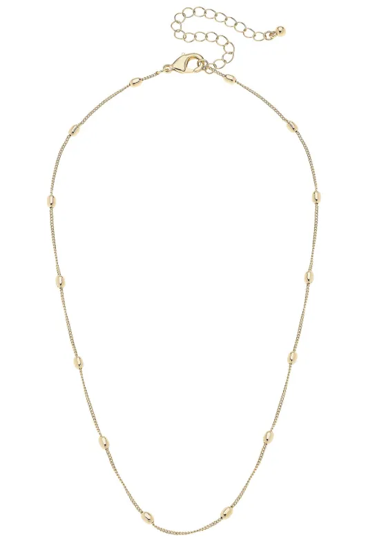 Wynona Dainty Charm Necklace Base in Shiny Gold made by Canvas Style