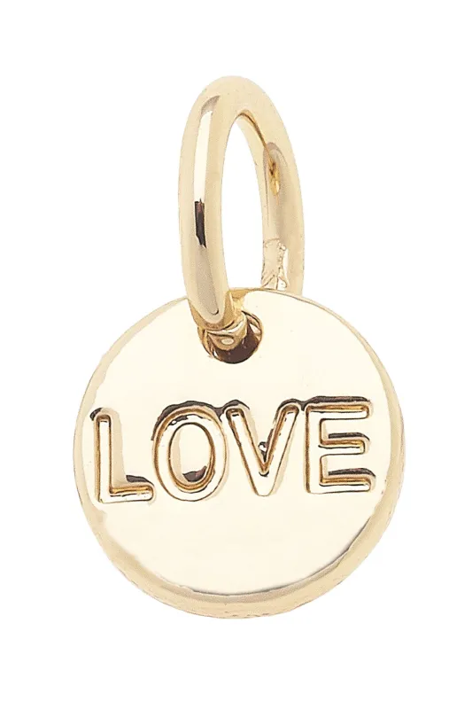 LOVE Mini Disc Charm in Shiny Gold made by Canvas Style