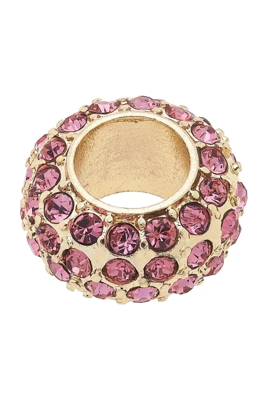 Pave Spacer Bead in Pink made by Canvas Style