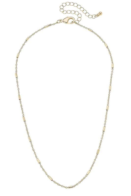 Dakota Dainty Charm Necklace Base in Shiny Gold made by Canvas Style