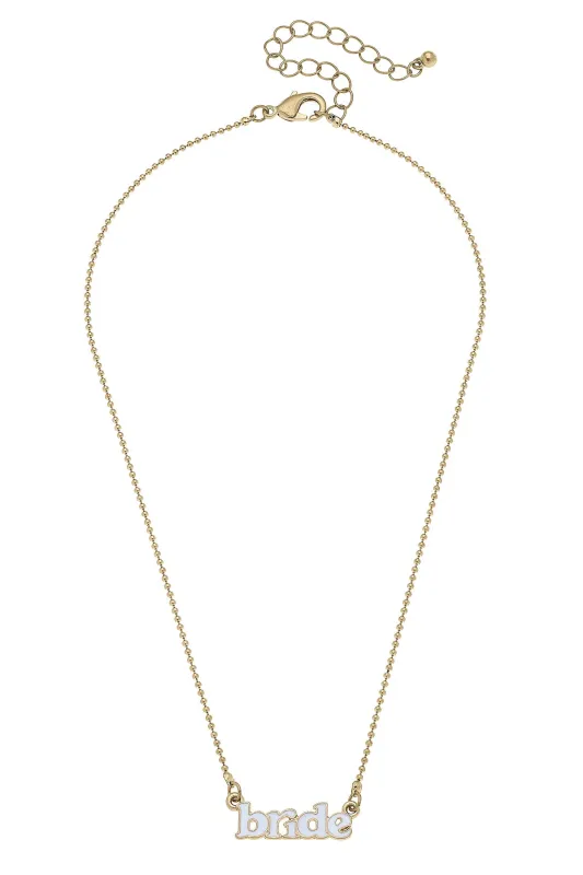 Bride Enamel Necklace in White made by Canvas Style