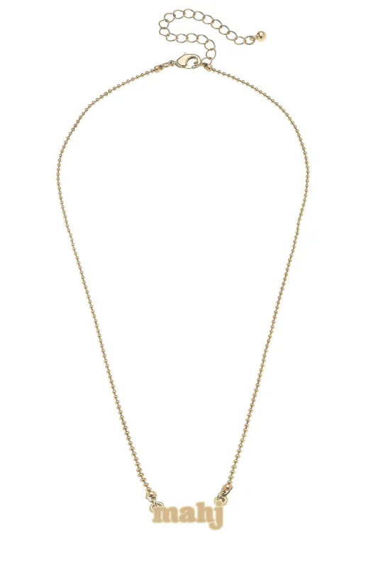 Mahj Ball Chain Necklace in Shiny Gold made by Canvas Style
