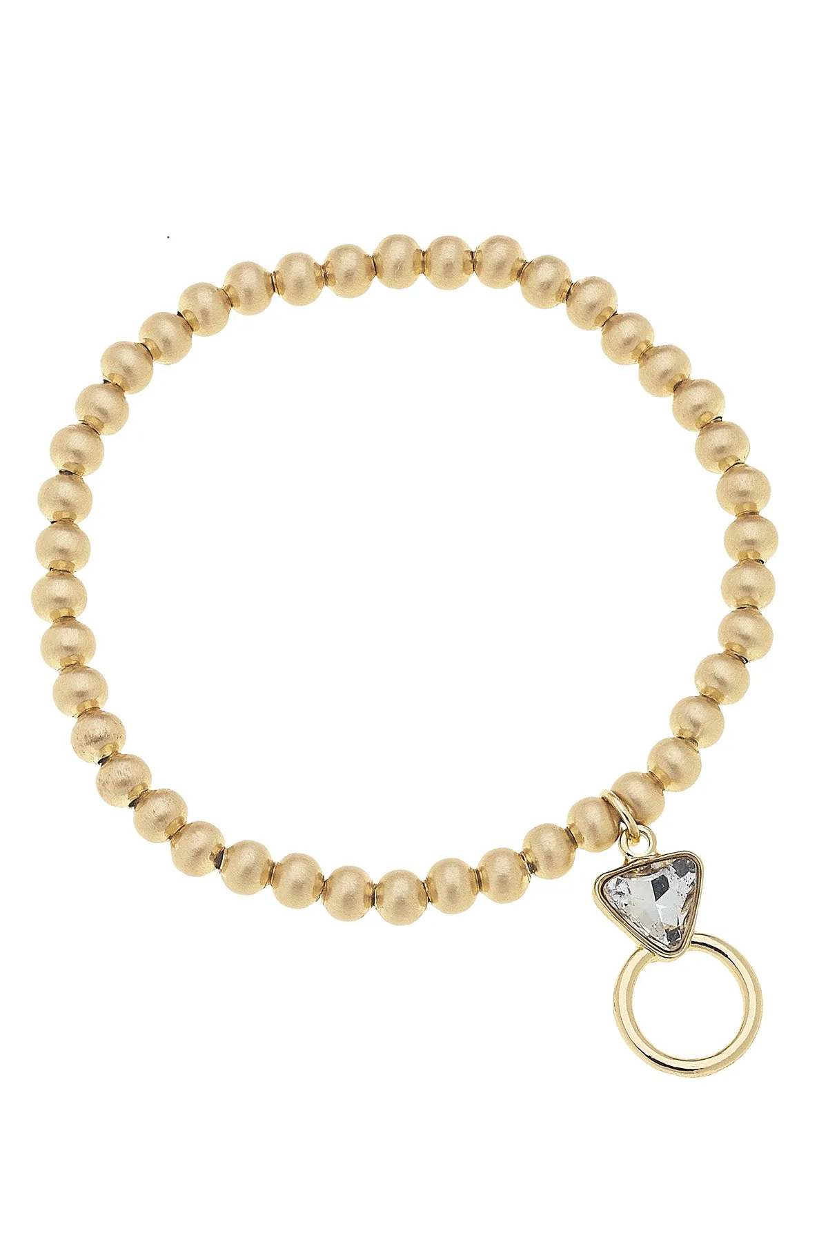 Put a Ring On It Ball Bead Stretch Bracelet in Satin Gold sold by Canvas Style