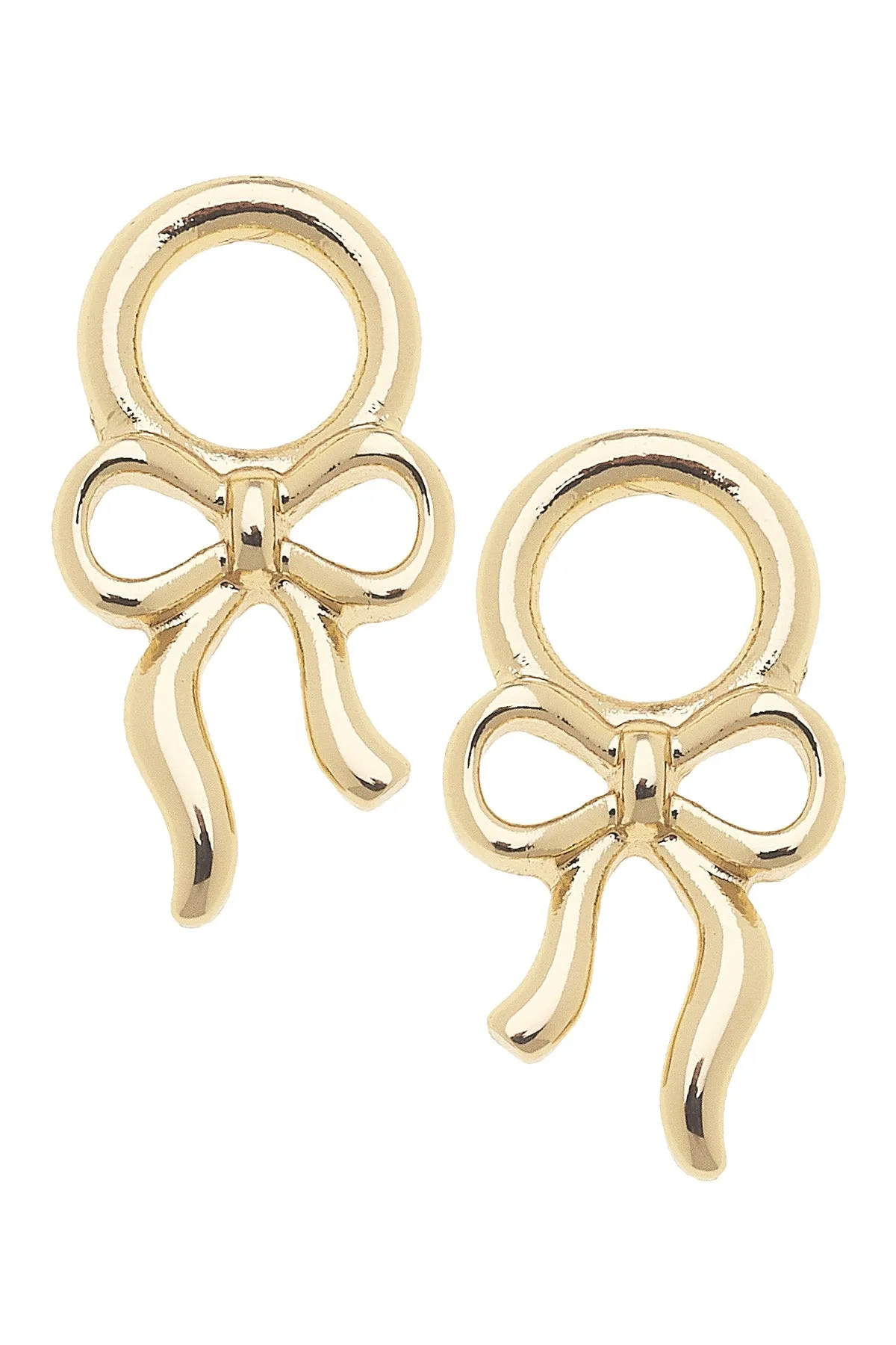 Tied Bow Huggie Charm (Set of 2) in Shiny Gold sold by Canvas Style