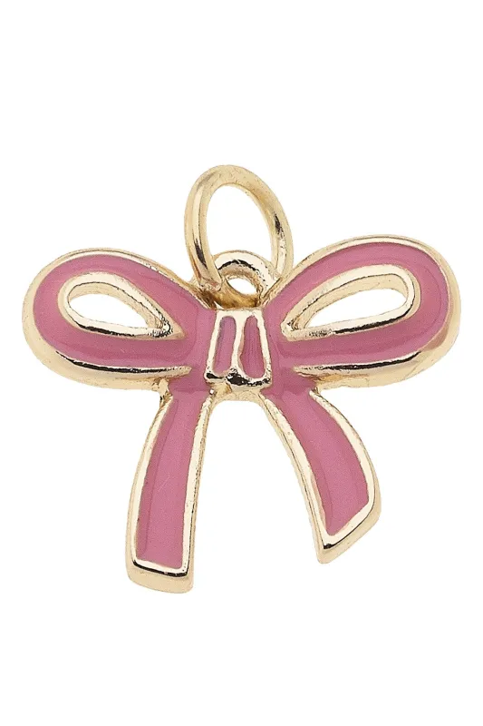 Enamel Bow Charm in Light Pink sold by Canvas Style