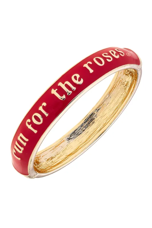 Kentucky Derby® Run For the Roses Sculpted Enamel Hinge Bangle in Red sold by Canvas Style