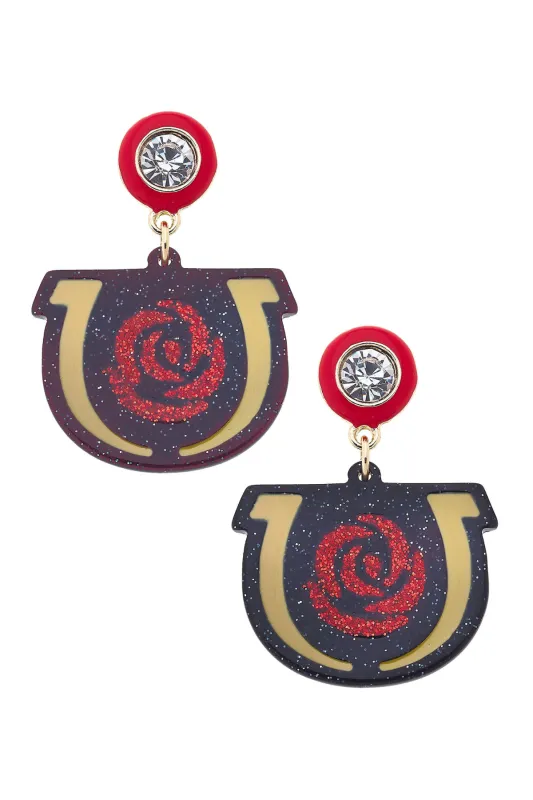 Kentucky Derby® Resin Logo Earrings in Black made by Canvas Style
