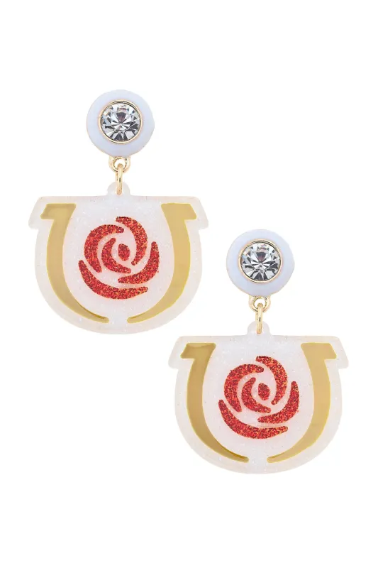 Kentucky Derby® Resin Logo Earrings in White sold by Canvas Style