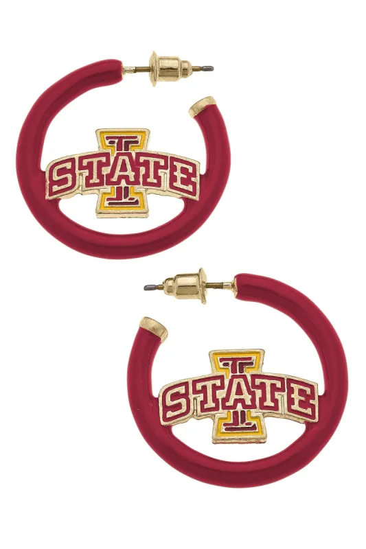 Iowa State Cyclones Enamel Logo Earrings in Cardinal/Gold - FINAL SALE sold by Canvas Style