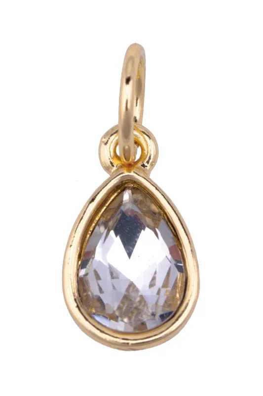 Rhinestone Teardrop Charm in Clear sold by Canvas Style