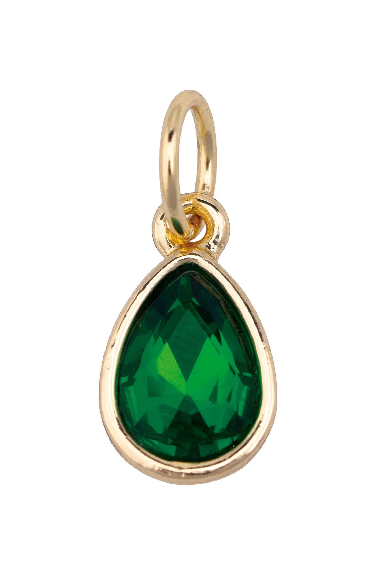 Rhinestone Teardrop Charm in Green sold by Canvas Style