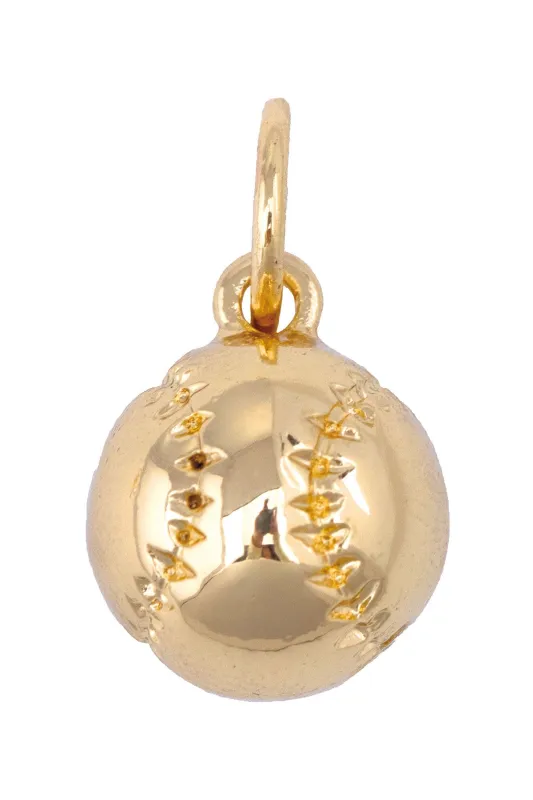 Golden Baseball Charm in Shiny Gold sold by Canvas Style