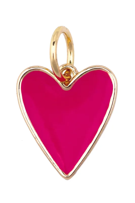 Enamel Heart Charm in Fuchsia sold by Canvas Style