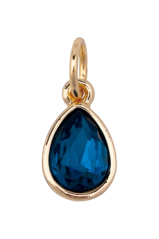 Rhinestone Teardrop Charm in Blue sold by Canvas Style