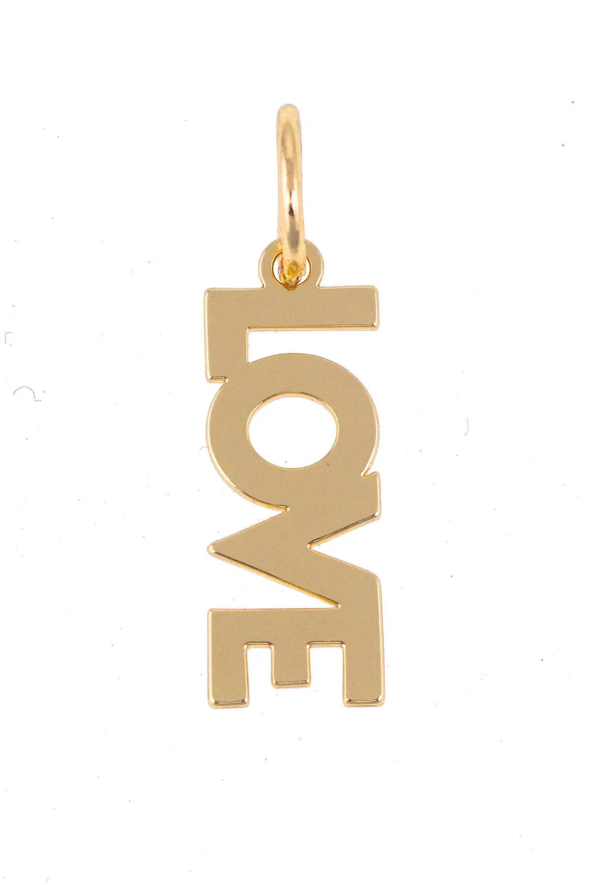 "LOVE" Block Letter Charm in Shiny Gold sold by Canvas Style