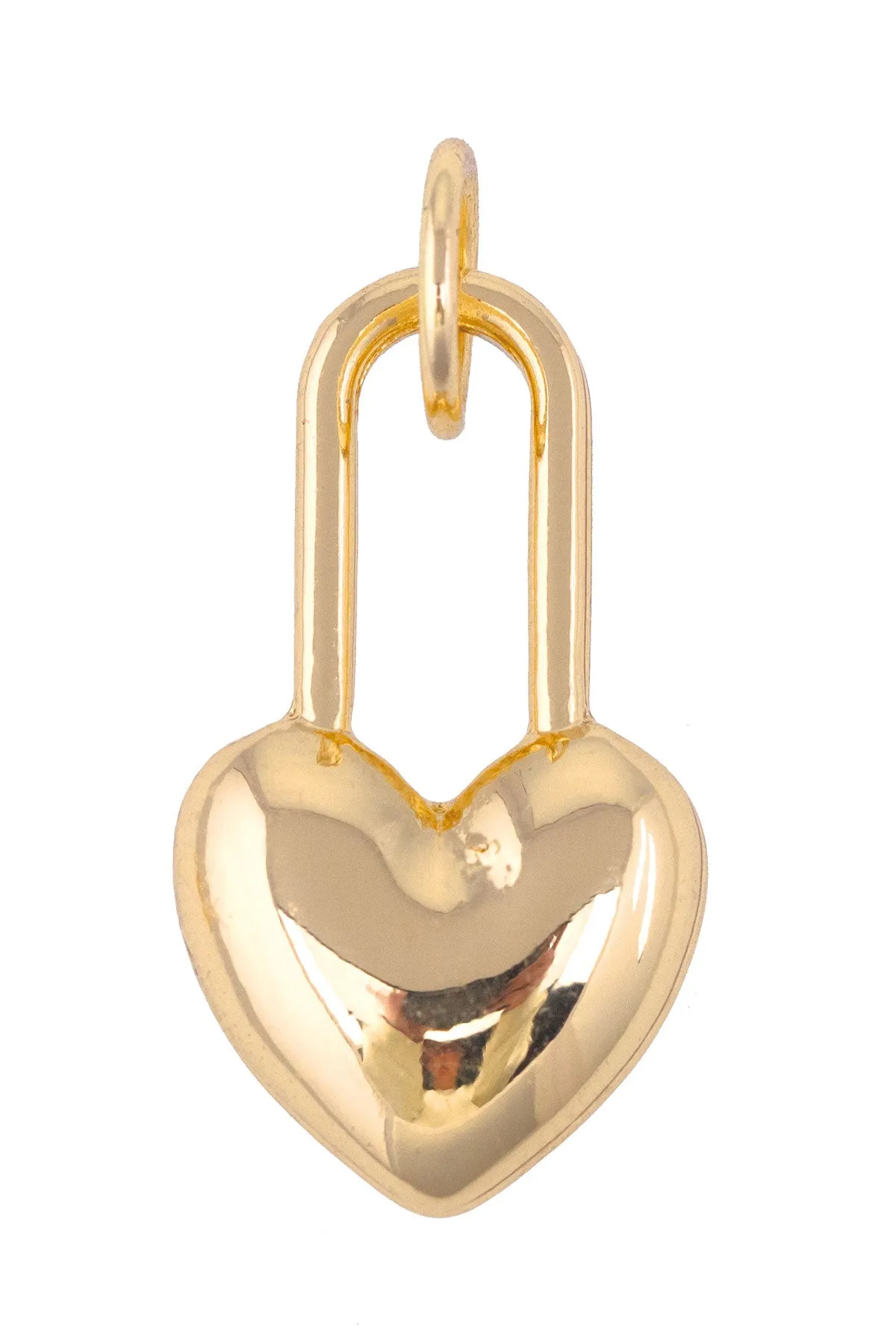 Heart Padlock Charm in Shiny Gold sold by Canvas Style