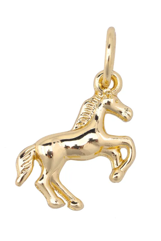Tiny Stallion Charm in Shiny Gold sold by Canvas Style